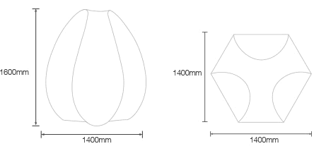 Dimensions luminaire Barrisol Cocoon