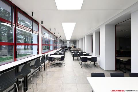 Plafond acoustique bande lumineuse Barrisol Lumière