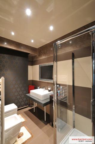 Intégration de spots dans le plafond tendu Barrisol