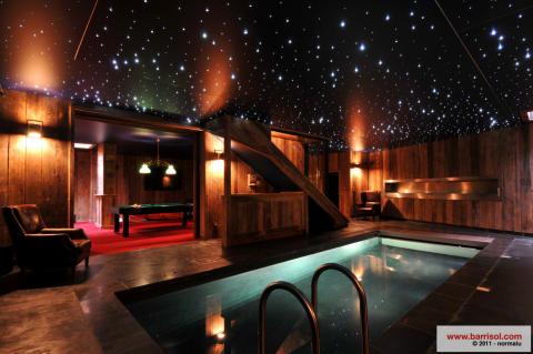 Plafond Barrisol acoustique satiné avec fibres optiques