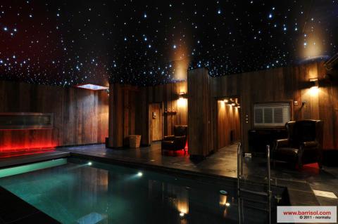 Plafond Barrisol acoustique satiné avec fibres optiques