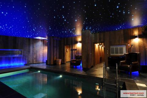 Plafond Barrisol acoustique satiné avec fibres optiques