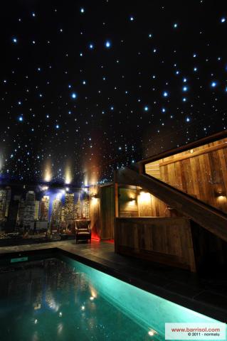 Plafond Barrisol acoustique satiné avec fibres optiques