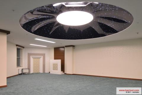 Plafond Barrisol Lumière forme 3D avec fibres optiques