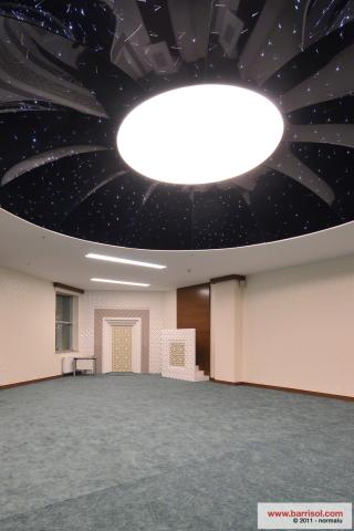Plafond Barrisol Lumière forme 3D avec fibres optiques