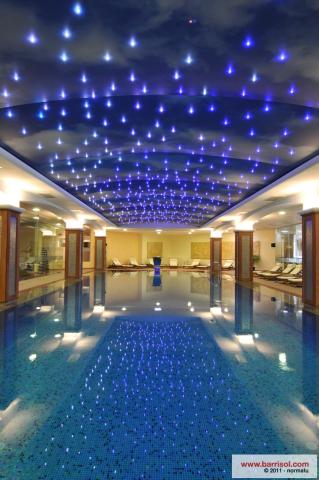 Plafond Barrisol avec incrustation de fibres optiques