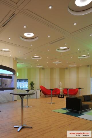 Intégration de spots dans le plafond tendu Barrisol