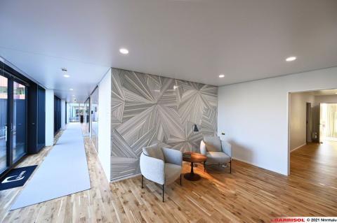 Intégration de spots Barrisol dans le plafond tendu