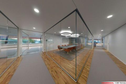 Intégration de spots Barrisol dans le plafond tendu