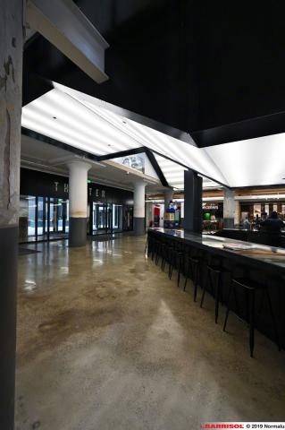 Eclairage sous escalier et passerelle avec Barrisol Lumière