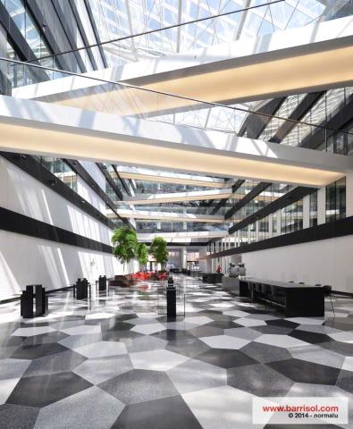 Eclairage via plafond Barrisol sous passerelles