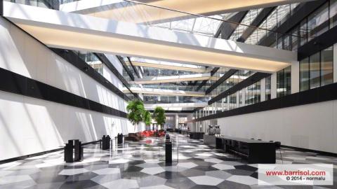 Eclairage via plafond Barrisol sous passerelles