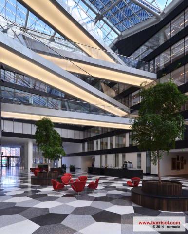 Eclairage via plafond Barrisol sous passerelles