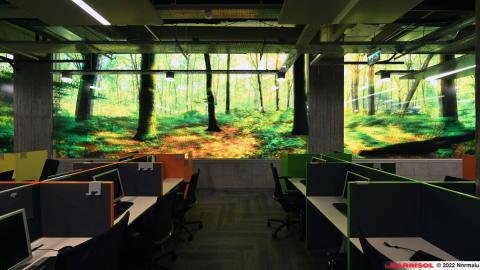 Mur imprimé lumineux Barrisol Layers