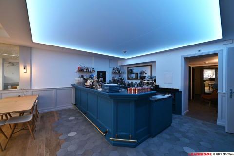 Plafond acoustique Barrisol avec éclairage Light Lines