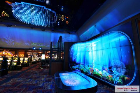 Projections lumineuses sur toiles Barrisol