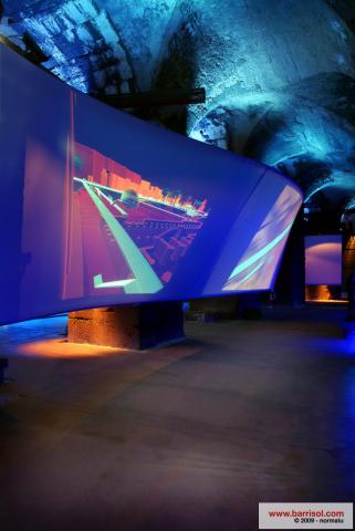 Projections lumineuses sur toiles Barrisol