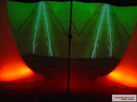 Projections lumineuses sur toile Barrisol