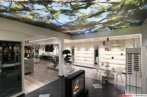 Plafond lumineux Barrisol Lumière imprimé - thème arbres